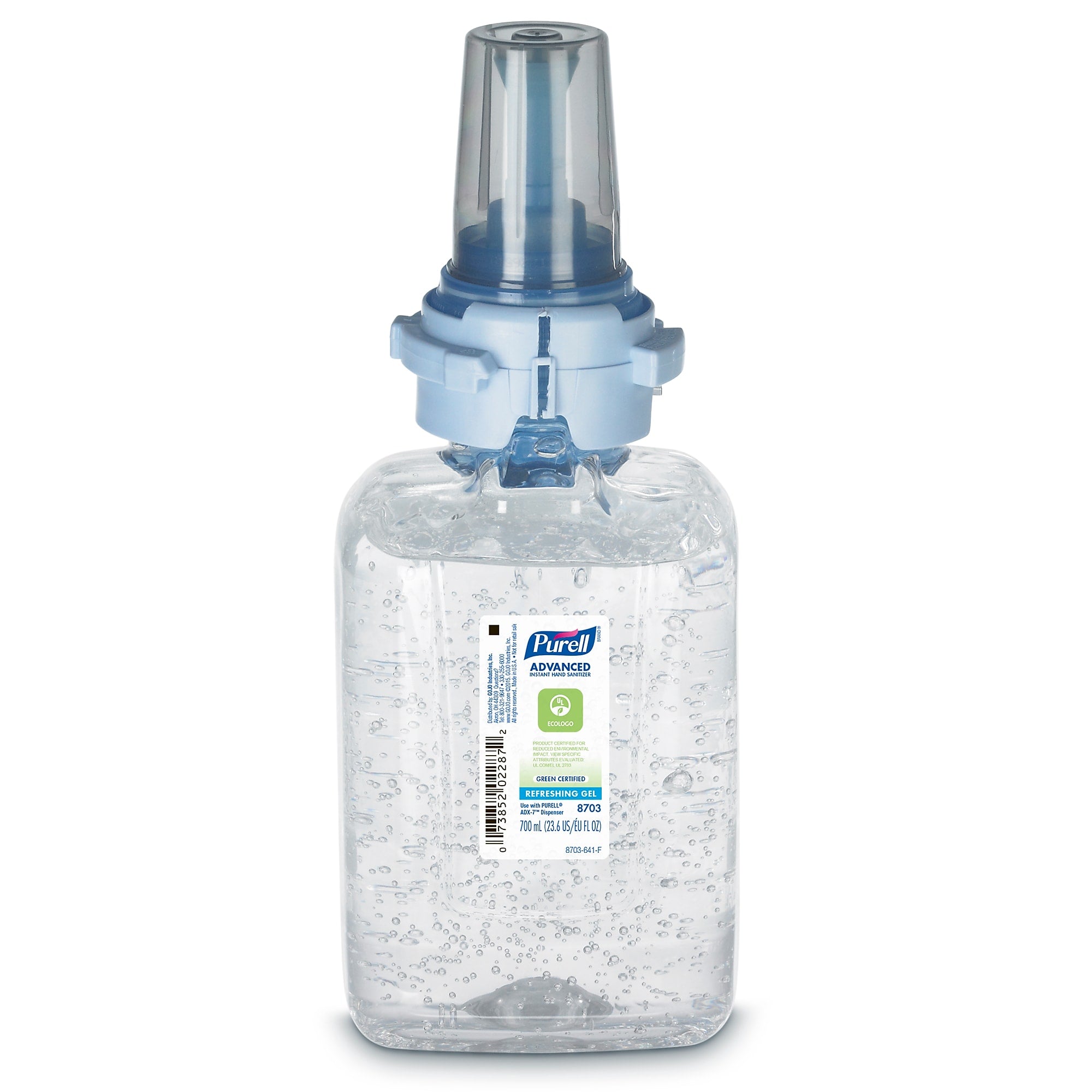 PURELL Advanced Gel Hand Sanitizer Refill for ADX 7 Dispenser, 700 mL., 4/Carton (8703-04)