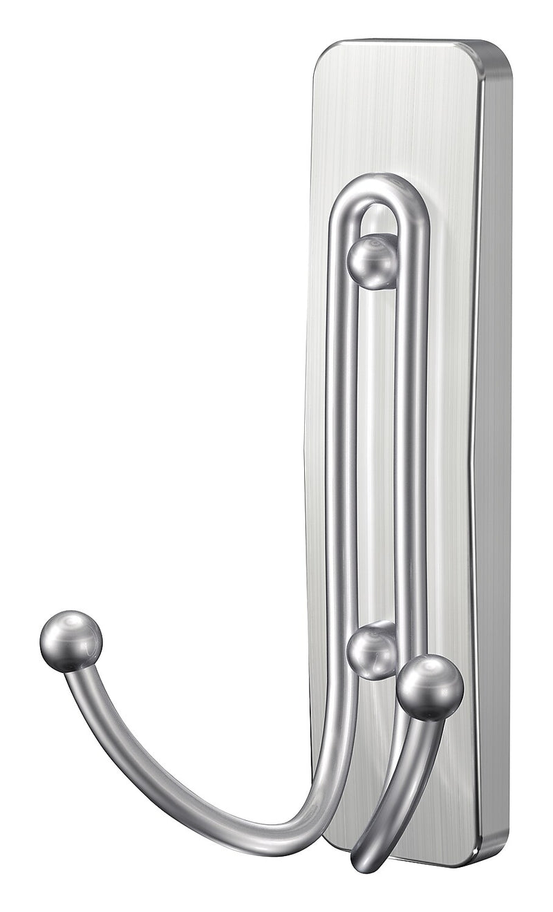 Command Large Bathroom Hook, Satin Nickel, 1 Hook, 1 Large Water-Resistant Strip/Pack (BATH36-SN-ES)