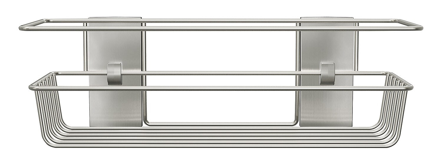 Command Shower Caddy, Satin Nickel, 1 Caddy, 1 Prep Wipe, 4 Large Water-Resistant Strips/Pack (BATH31-SN-ES)