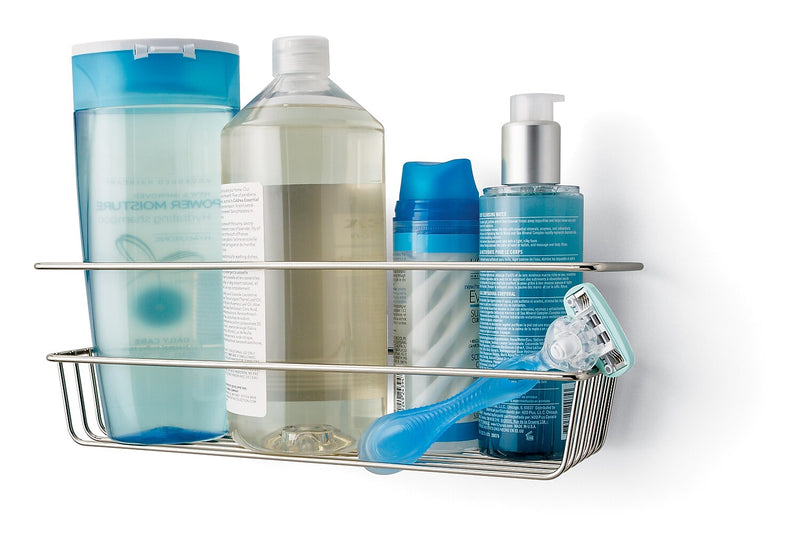 Command Shower Caddy, Satin Nickel, 1 Caddy, 1 Prep Wipe, 4 Large Water-Resistant Strips/Pack (BATH31-SN-ES)