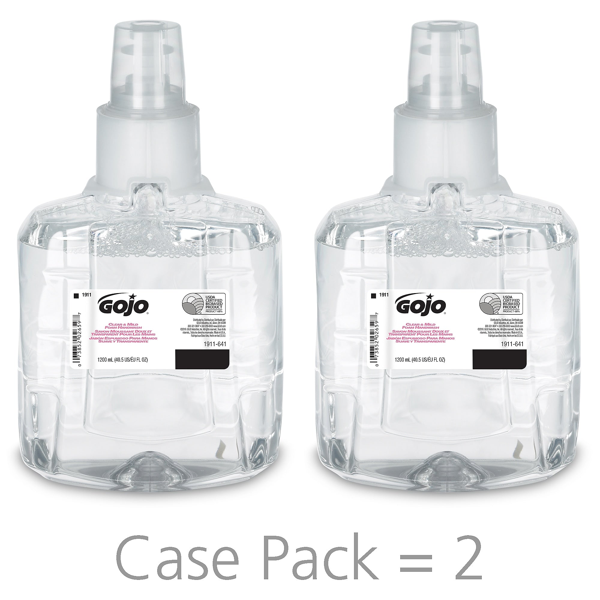 GOJO Foaming Hand Soap Refill for LTX 12 Dispenser, 40.5 oz., 2/Carton (1911-02)