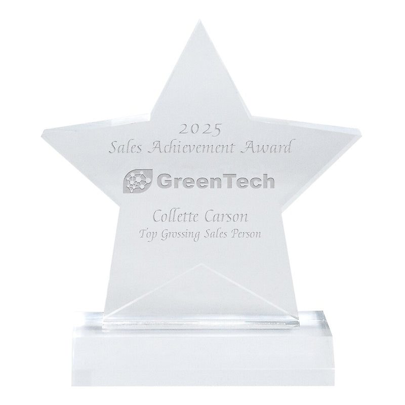 Star Acrylic Award 8.75X5.25
