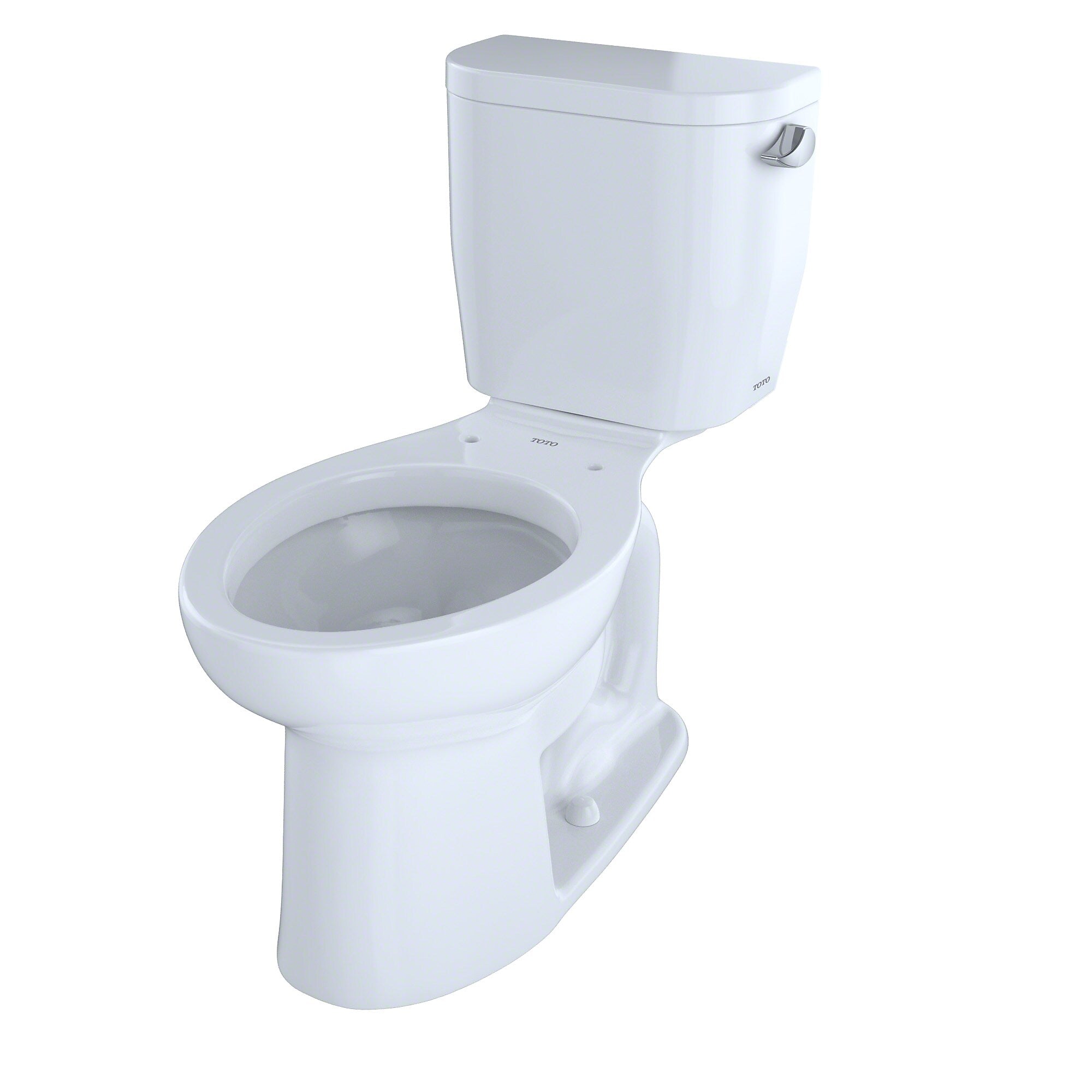 Toto Entrada Two-Piece Elongated 1.28 GPF Universal Height Toilet with Right-Hand Trip Lever, Cotton White - CST244EFR#01