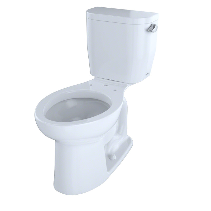 Toto Entrada Two-Piece Elongated 1.28 GPF Universal Height Toilet with Right-Hand Trip Lever, Cotton White - CST244EFR#01
