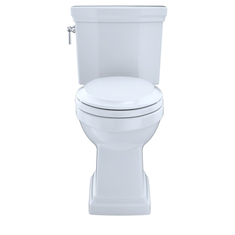 Toto Promenade II Two-Piece Elongated 1.28 GPF Universal Height Toilet with CeFiONtect, Cotton White - CST404CEFG#01