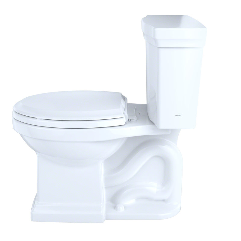 Toto Promenade II Two-Piece Elongated 1.28 GPF Universal Height Toilet with CeFiONtect, Cotton White - CST404CEFG#01