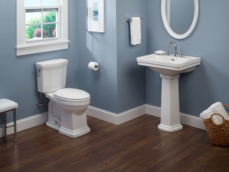 Toto Promenade II Two-Piece Elongated 1.28 GPF Universal Height Toilet with CeFiONtect, Cotton White - CST404CEFG#01