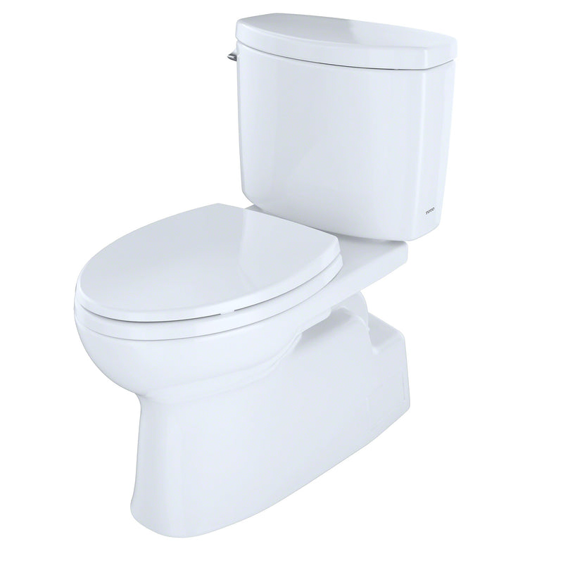 Toto Vespin II Two-Piece Elongated 1.28 GPF Universal Height Skirted Design Toilet with CeFiONtect, Cotton White - CST474CEFG#01