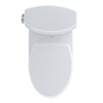 Toto Vespin II Two-Piece Elongated 1.28 GPF Universal Height Skirted Design Toilet with CeFiONtect, Cotton White - CST474CEFG#01
