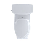 Toto Promenade II One-Piece Elongated 1.28 GPF Universal Height Toilet with CeFiONtect, Cotton White - MS814224CEFG#01