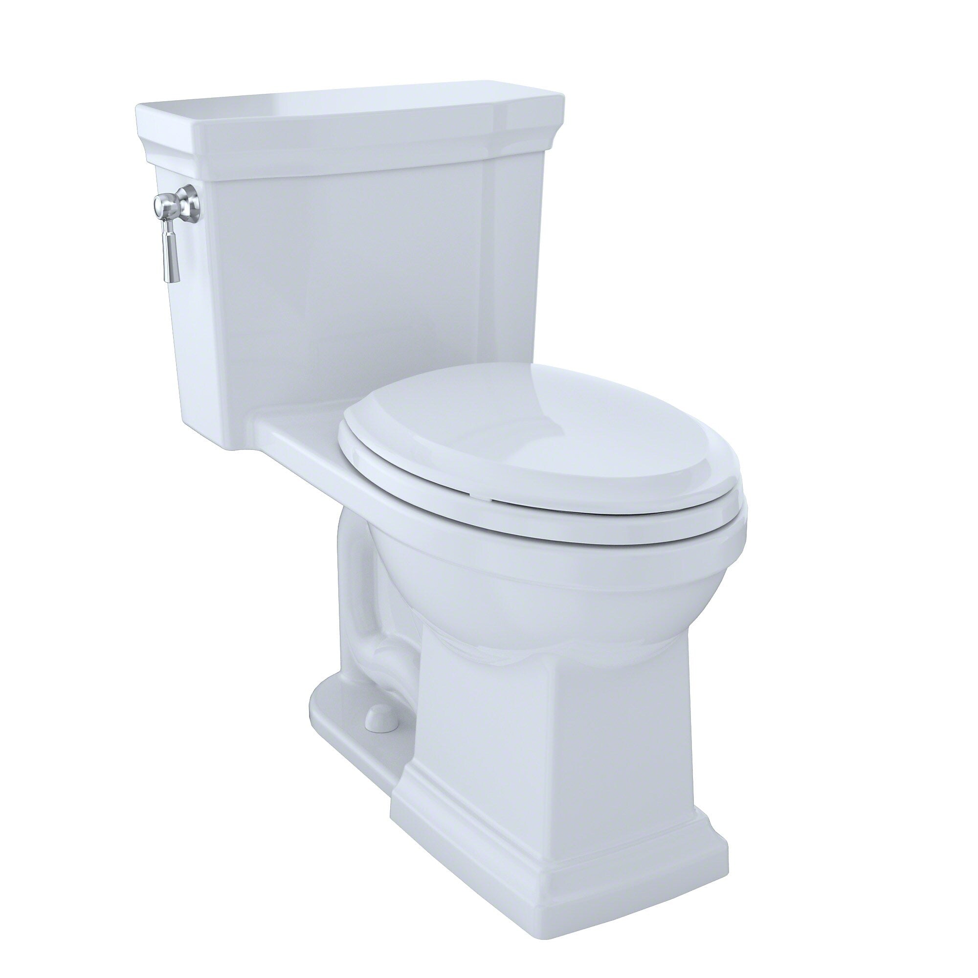 Toto Promenade II One-Piece Elongated 1.28 GPF Universal Height Toilet with CeFiONtect, Cotton White - MS814224CEFG#01