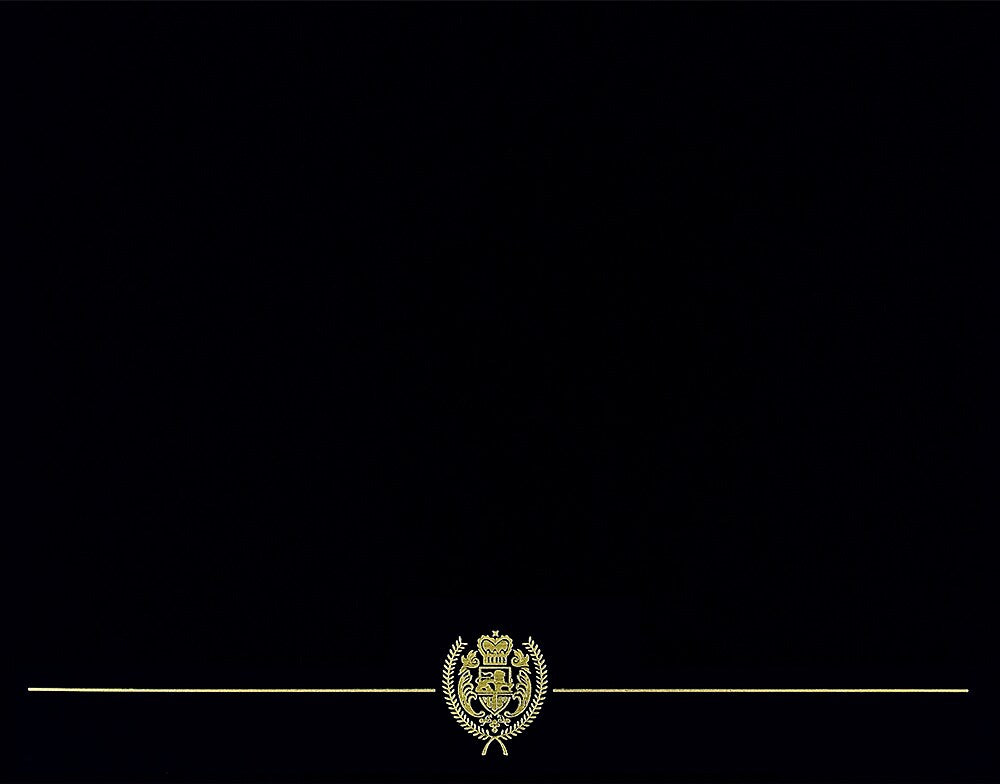 Great Papers Classic Crest Certificate Holders, 9.34" x 12", Black/Gold, 50/Pack (903117PK10)