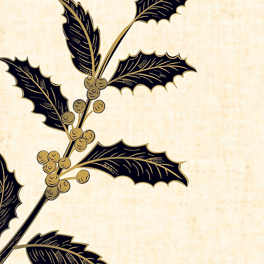 Great Papers!® Golden Metallic Holly Holiday Letterhead, 8.5" x 11", 40 sheets (2018015)