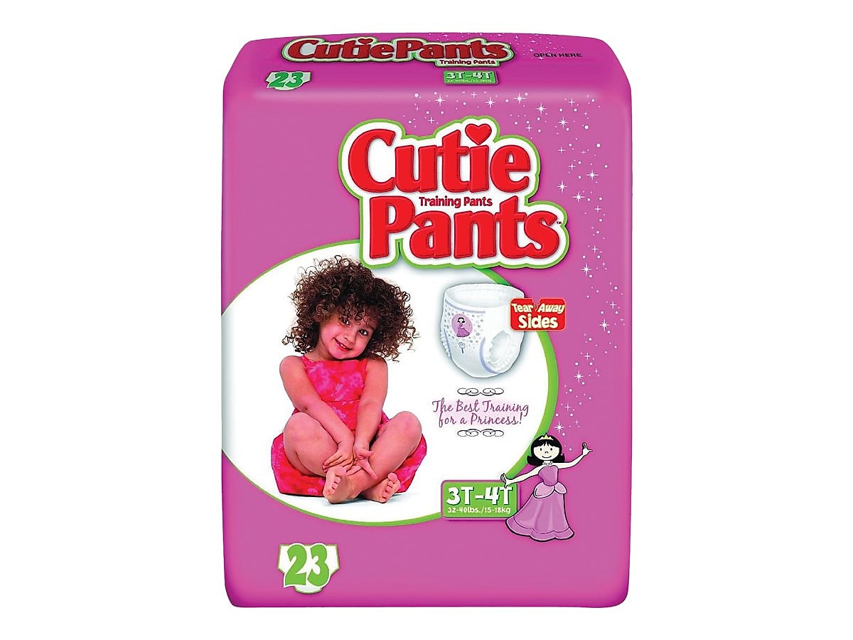 CutiePants Refastenable Training Pants for Girls, Size 3T/4T, 92 count (CR8008)