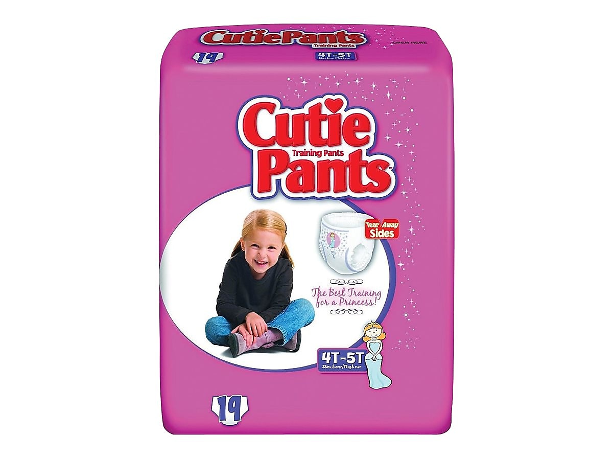 CutiePants Refastenable Training Pants for Girls, Size 4T/5T, 76 count (CR9008)