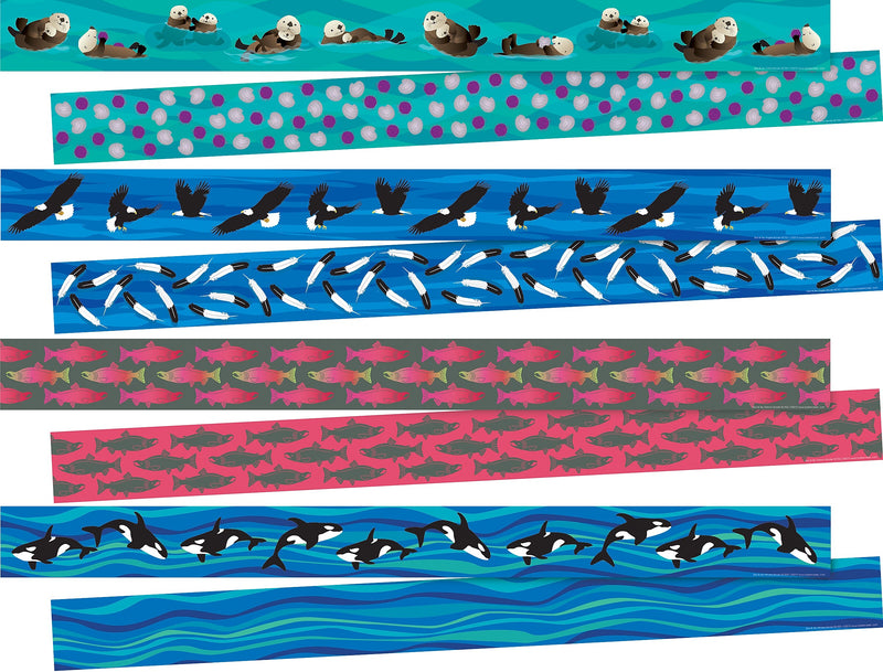 Barker Creek Double-Sided Border Set, 35" x 3", Sea & Sky, 4 designs, 48/Set (3865)