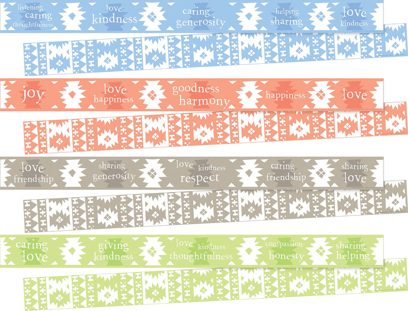 Barker Creek Double-Sided Border Set, 35" x 3", Celebrate Thoughtfulness, 4 designs, 48/Set (BC3867)