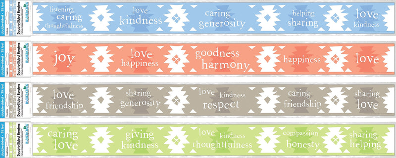 Barker Creek Double-Sided Border Set, 35" x 3", Celebrate Thoughtfulness, 4 designs, 48/Set (BC3867)