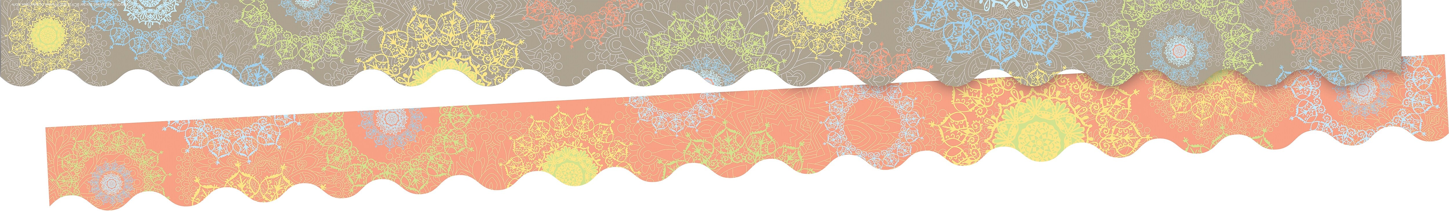 Barker Creek Double-Sided Scalloped Border Set, 35" x 3", Celebrate Mindfulness, 2 designs, 24/Set (BC3868)