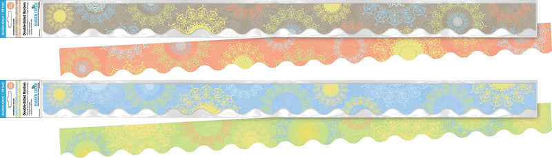 Barker Creek Double-Sided Scalloped Border Set, 35" x 3", Celebrate Mindfulness, 2 designs, 24/Set (BC3868)