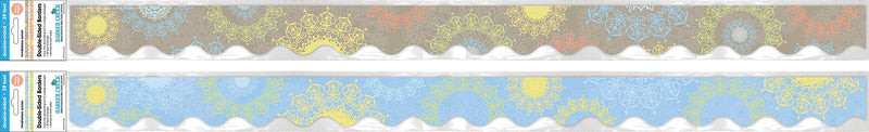 Barker Creek Double-Sided Scalloped Border Set, 35" x 3", Celebrate Mindfulness, 2 designs, 24/Set (BC3868)