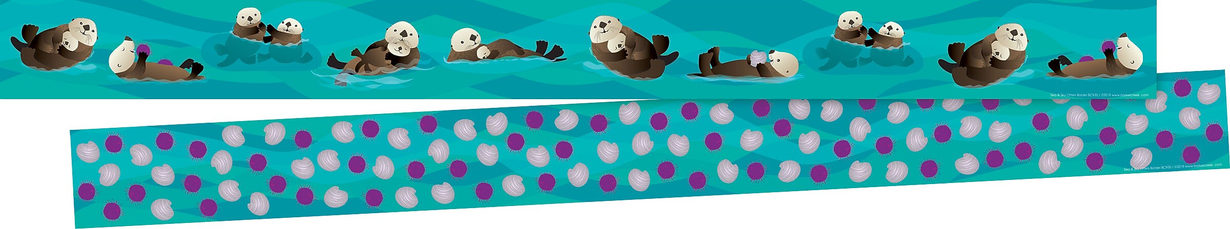 Barker Creek Double-Sided Border, 35" x 3", Otters, 12/Pack (930)