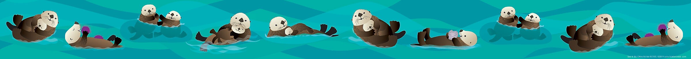 Barker Creek Double-Sided Border, 35" x 3", Otters, 12/Pack (930)