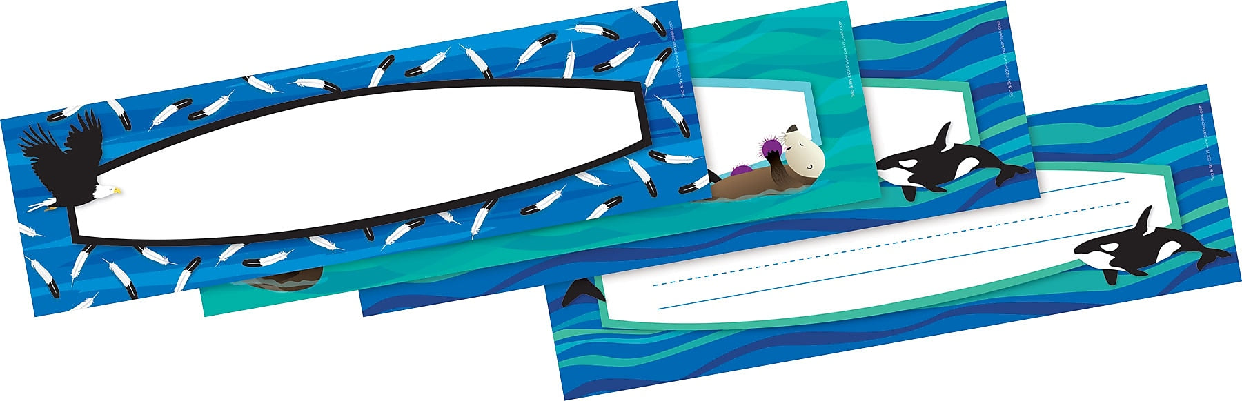 Barker Creek Sea & Sky School Name Plates, 12" x 3.5", 36/Pack (1449)
