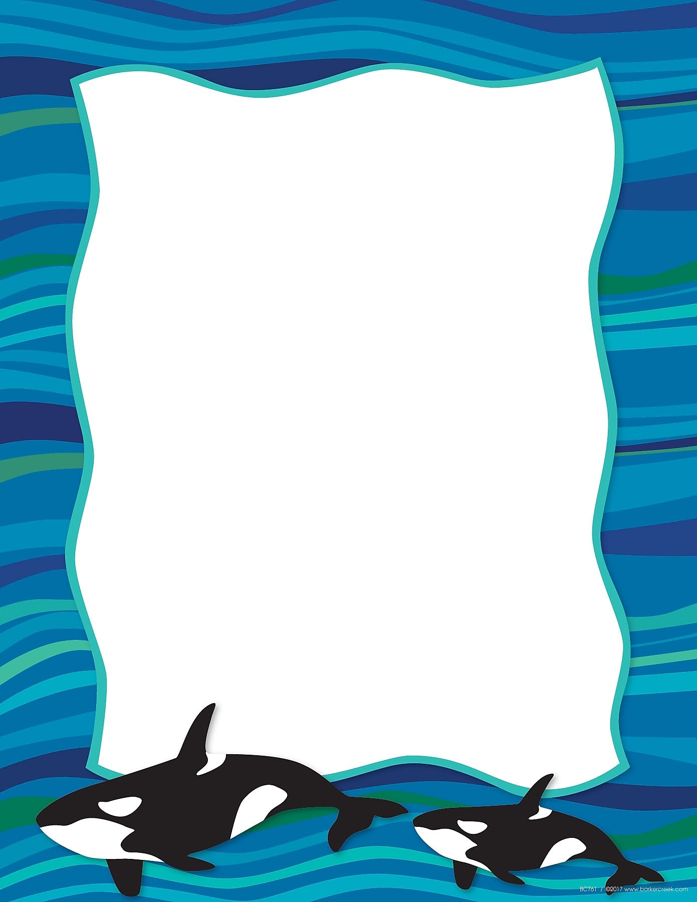 Barker Creek Sea & Sky Computer Paper, 8.5" x 11", 60 lbs., Multicolored, 50 Sheets/Pack (BC761)
