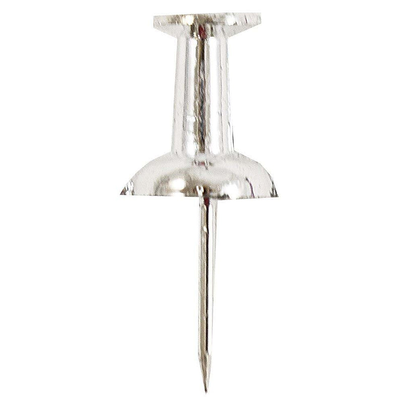 JAM Paper Push Pins, Silver, 2 Packs of 100 (222419054A)