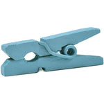 JAM Paper® Wood Clip Clothespins, Small 7/8 Inch, Blue Clothes Pins, 2 Packs of 50 (2230717361A)