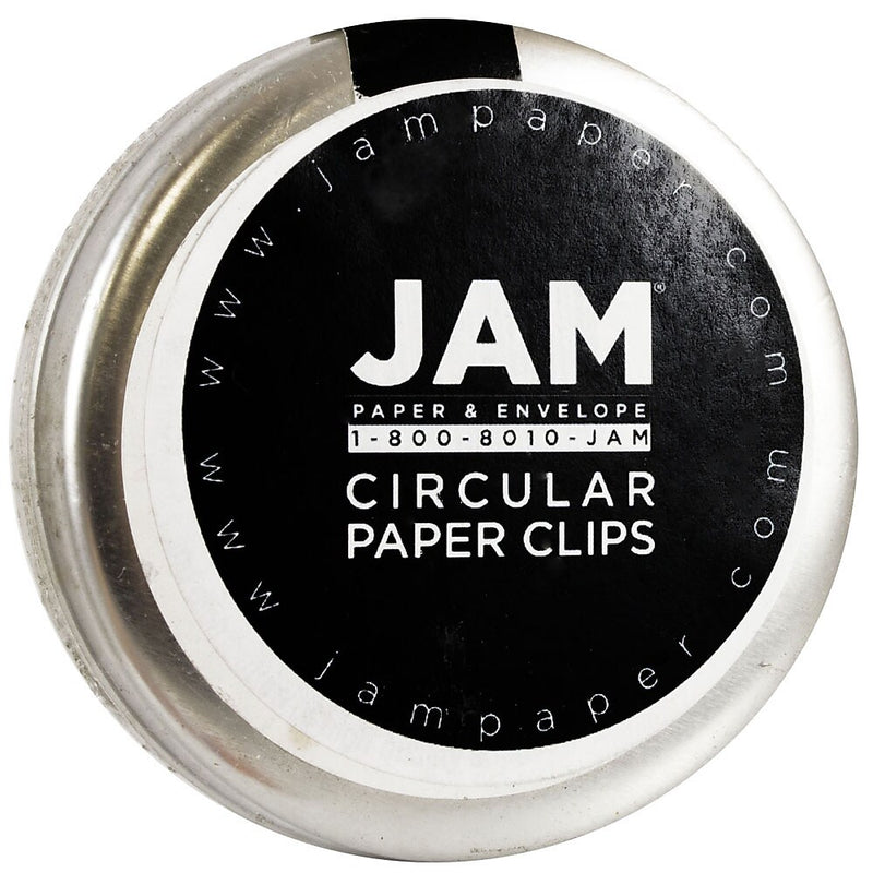 JAM Paper Circular Small Paper Clips, Silver, 2 Packs of 50 (321814885B)