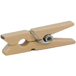 JAM Paper® Wood Clip Clothespins, Medium 1 1/8 Inch, Natural Brown Clothes Pins, 2 Packs of 50 (2230719108A)