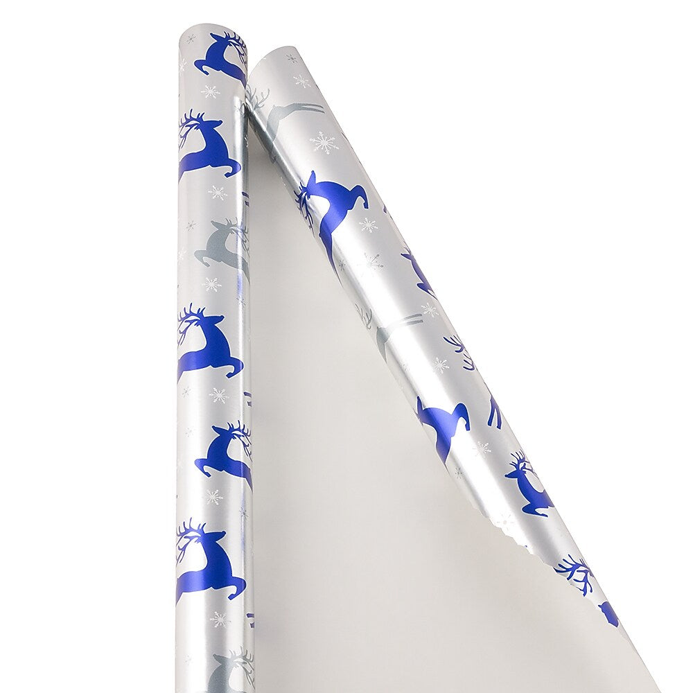 JAM Paper Christmas Wrapping Paper, 12 Sq. Ft, Hopping Reindeer (165534332)