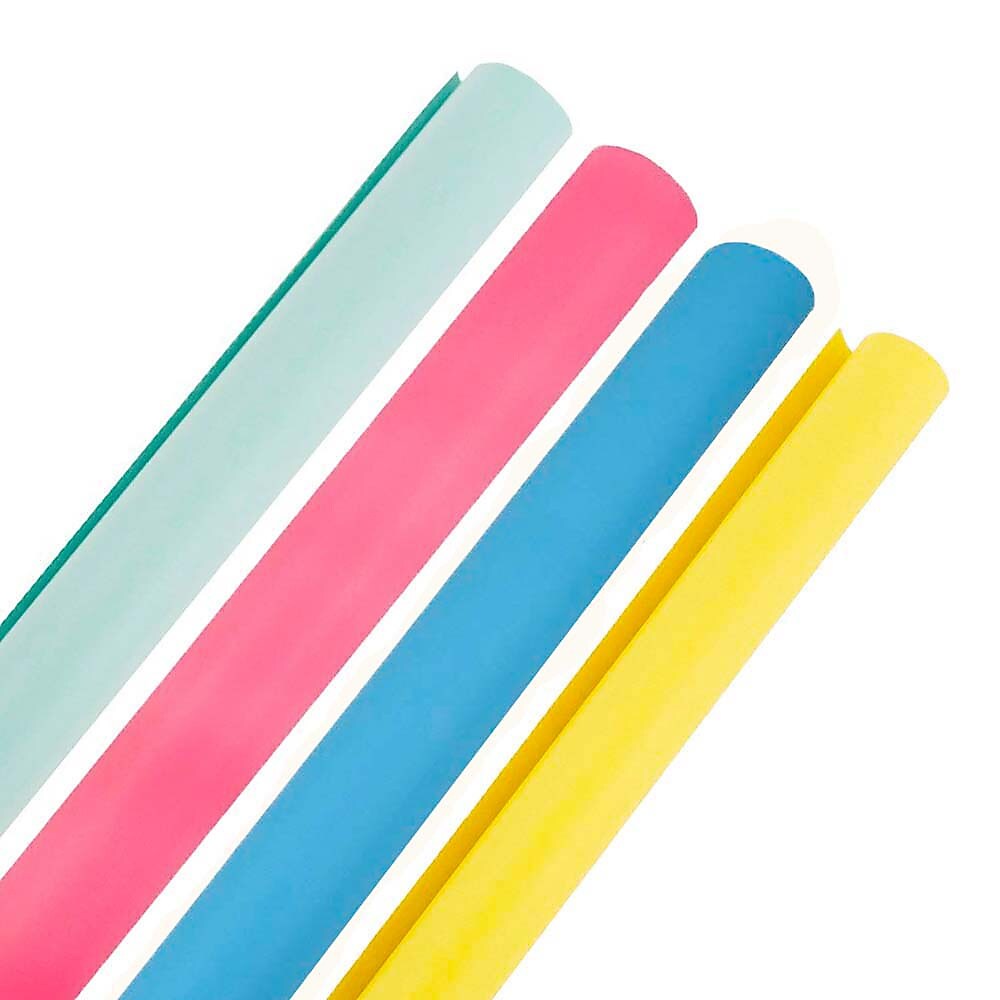 JAM Paper Wrapping Paper, 25 Sq. ft. x 30", Spring Time Colors, 4 Rolls/Pack (170128191ASSTST)