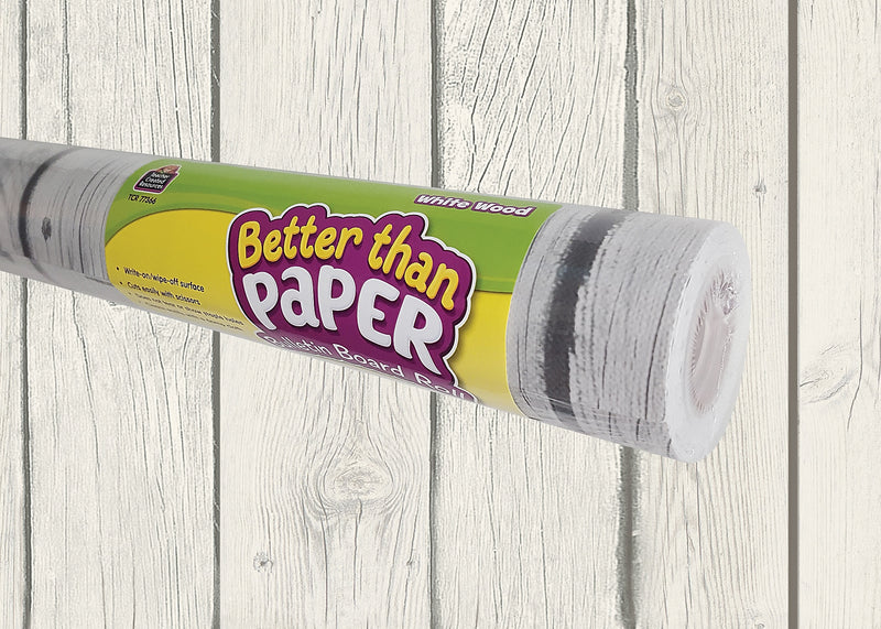 Teacher Created Resources Better Than Paper®Roll, 4' x 12', White Wood (TCR77366)