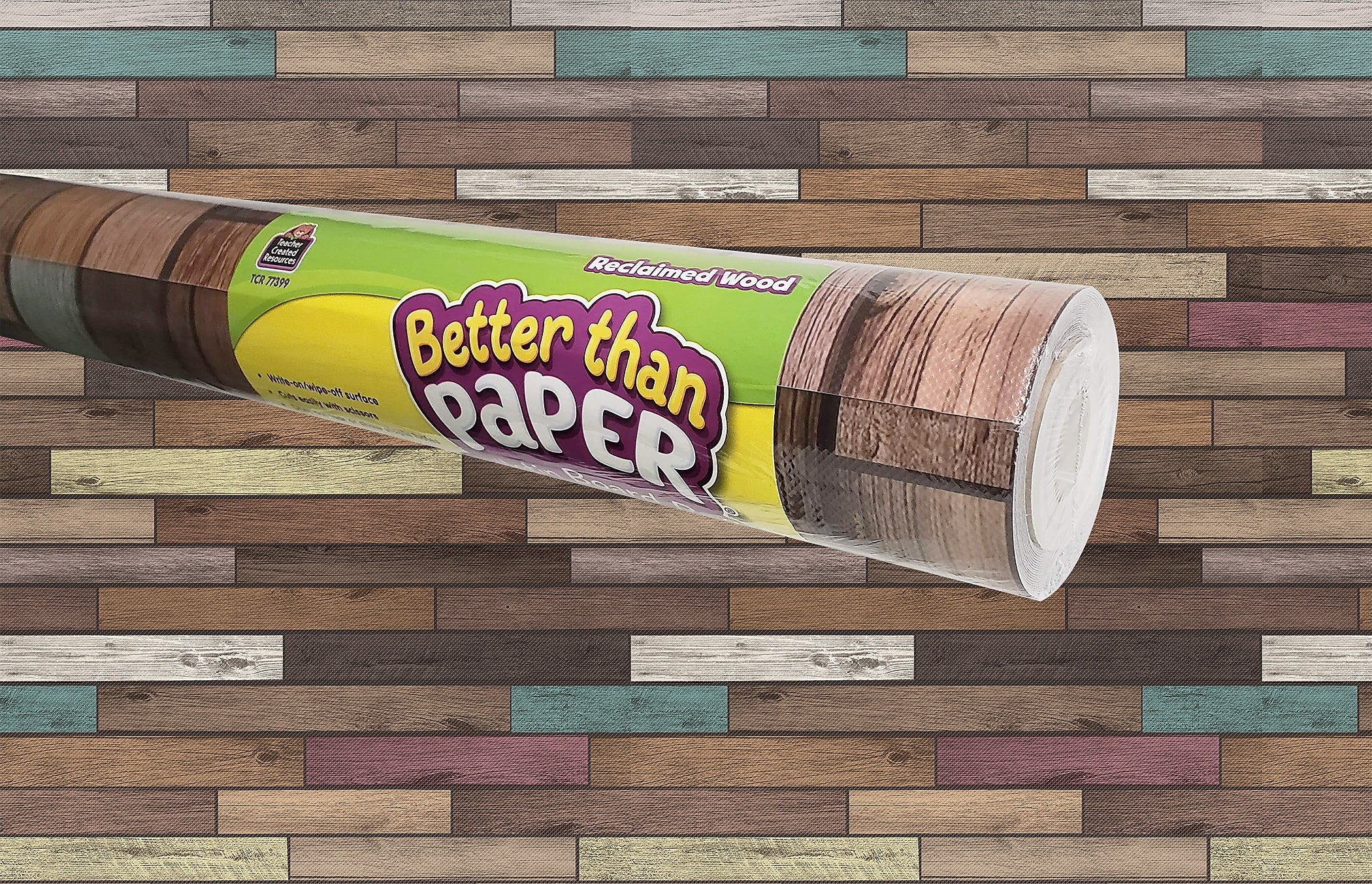 Teacher Created Resources Better Than Paper®Roll, 4' x 12', Reclaimed Wood (TCR77399)