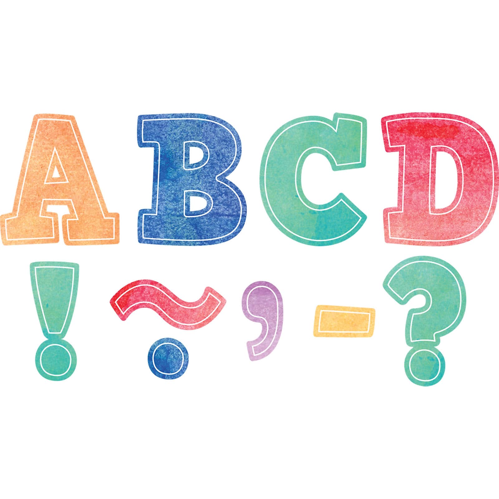 Teacher Created Resources 3" Watercolor Bold Block Magnetic Letters, Assorted (TCR77360)