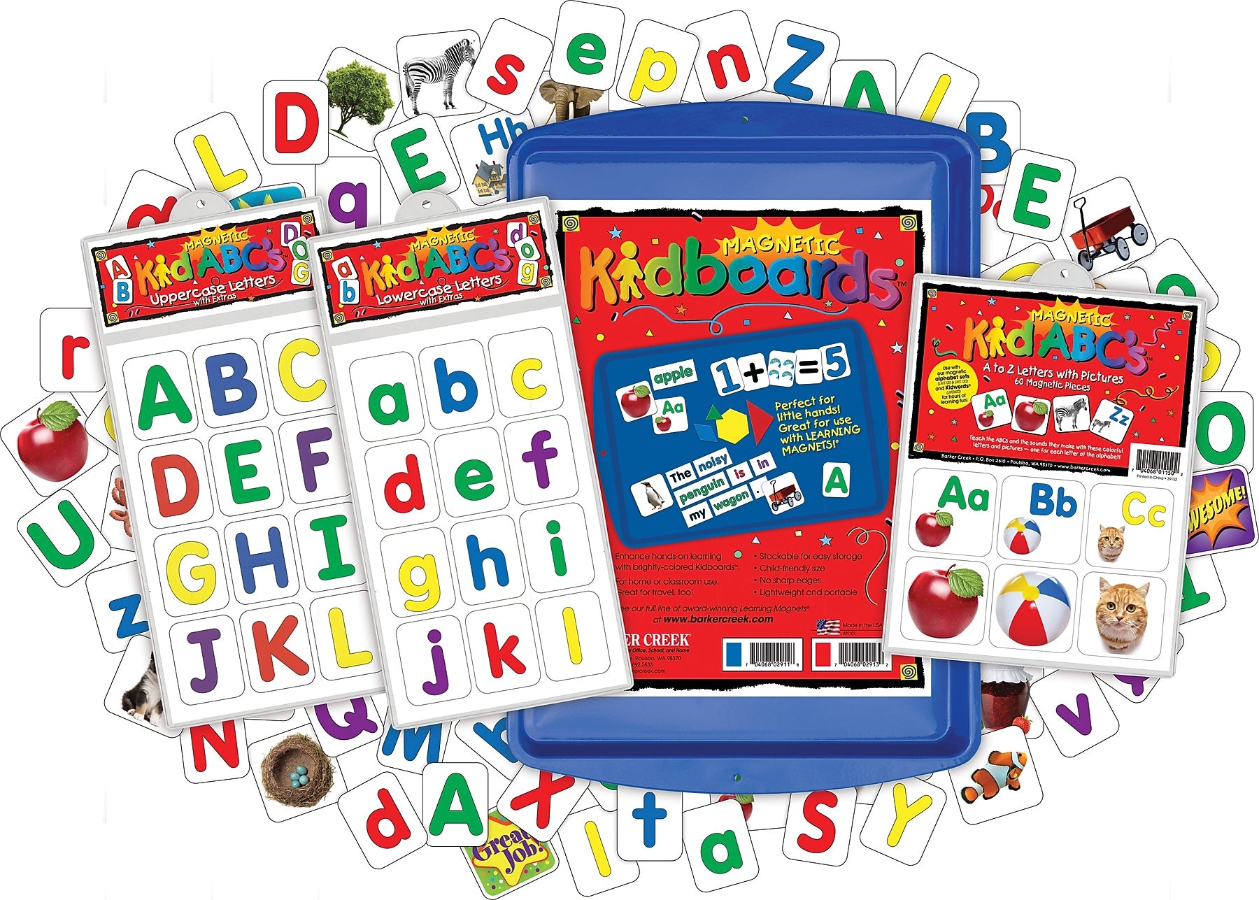 Barker Creek Learning Magnets "Now I Know My ABCs" Kit, 137 Magnetic Pieces/Set (LM2403)