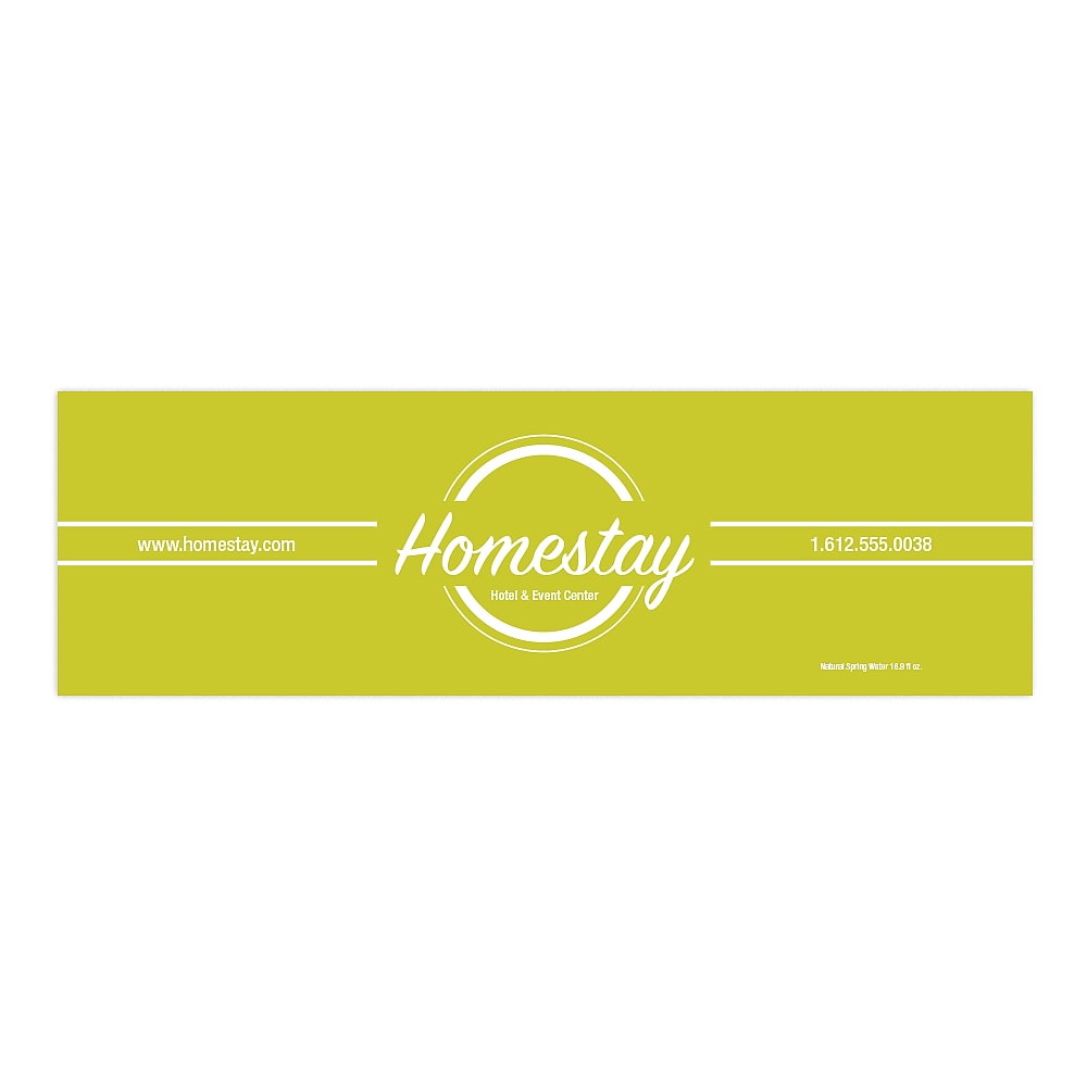 1-Color Water Bottle Label, Rectangle 2 1/2" x 8" , qty 500/RL
