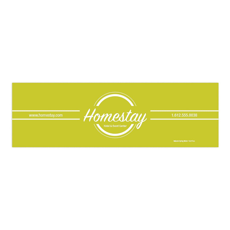 1-Color Water Bottle Label, Rectangle 2 1/2" x 8" , qty 500/RL