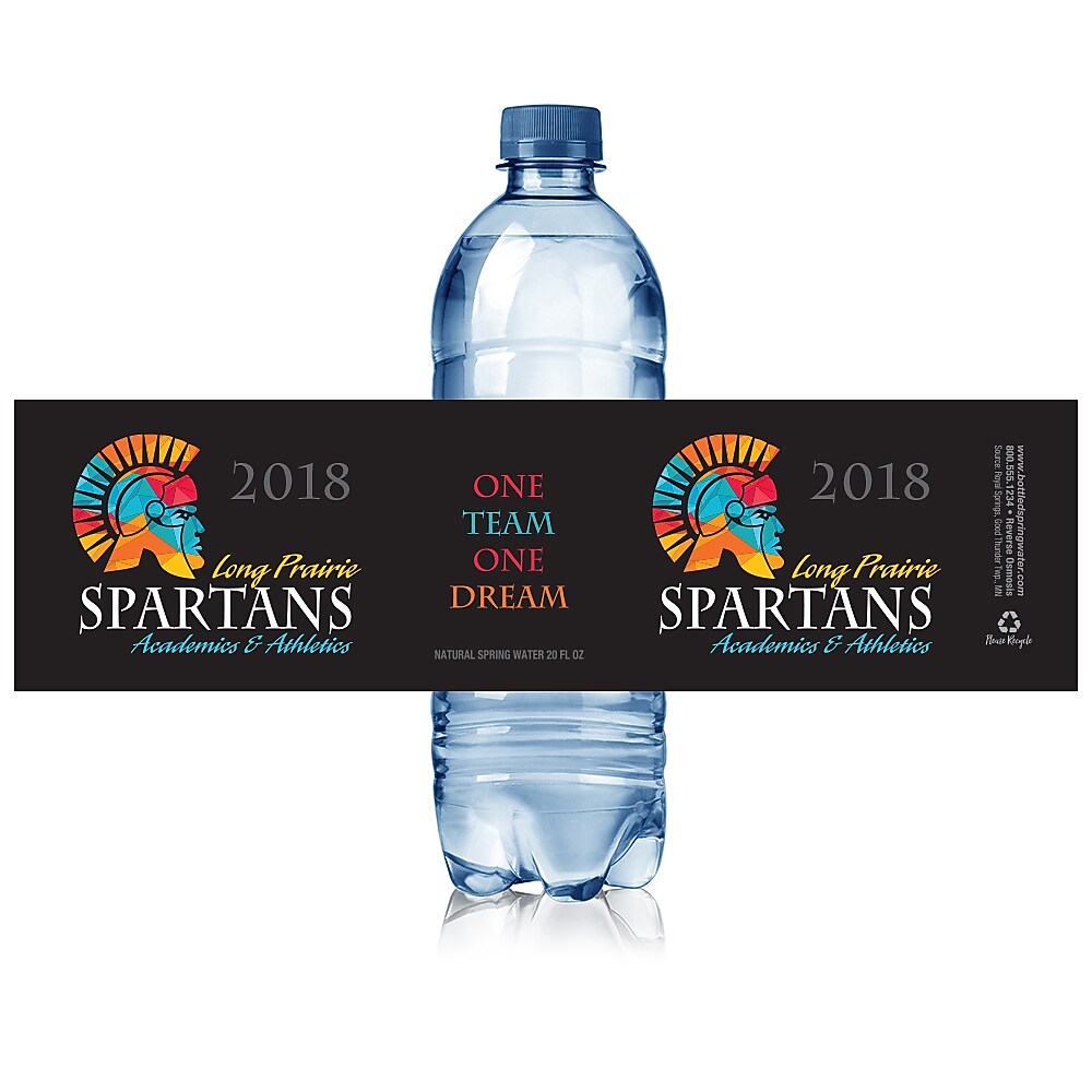 Full Color Water Bottle Label, Rectangle 2 3/8" x 9", qty 250/RL
