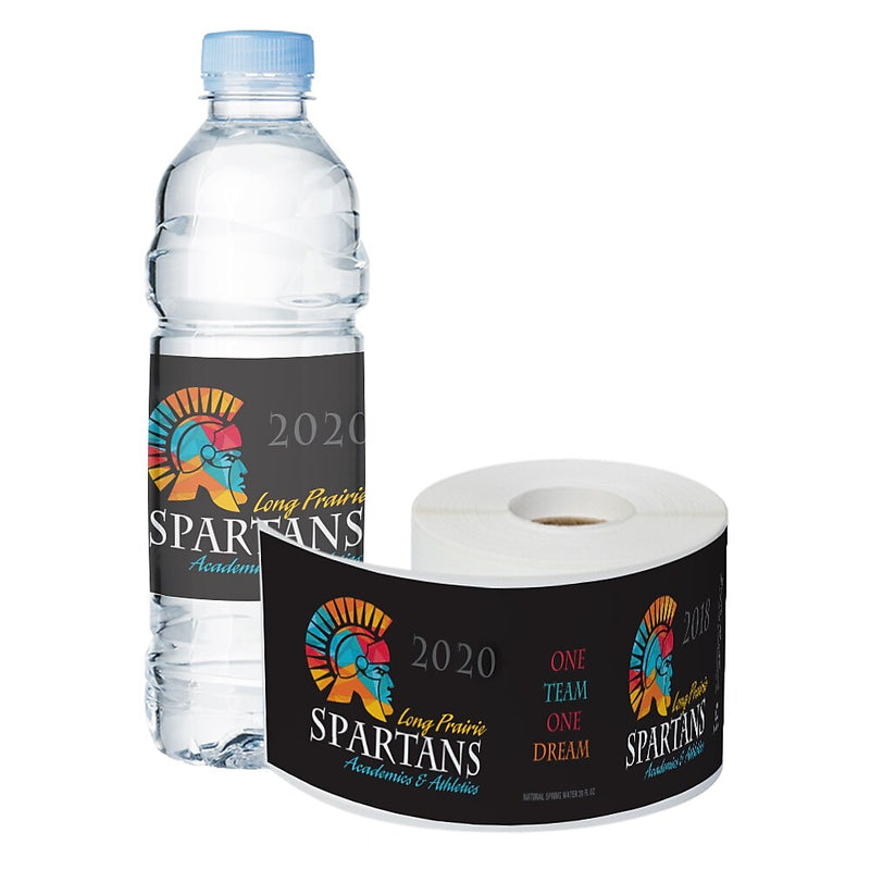 Full Color Water Bottle Label, Rectangle 2 3/8" x 9", qty 250/RL