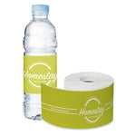 1-Color Water Bottle Label, Rectangle 2 1/2" x 8" , qty 500/RL