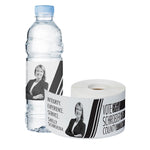 1-Color Water Bottle Label, Rectangle 2 3/8" x 9", qty 1000/RL