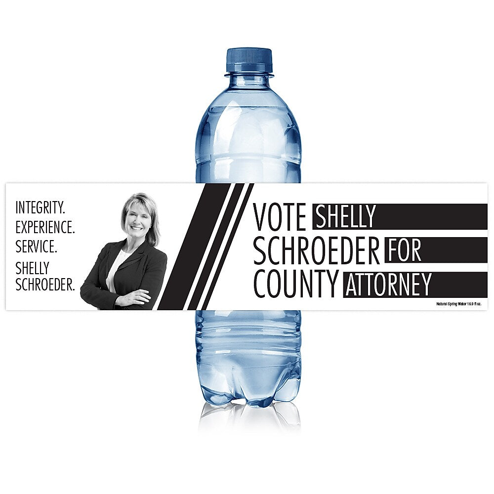 1-Color Water Bottle Label, Rectangle 2 3/8" x 9", qty 1000/RL