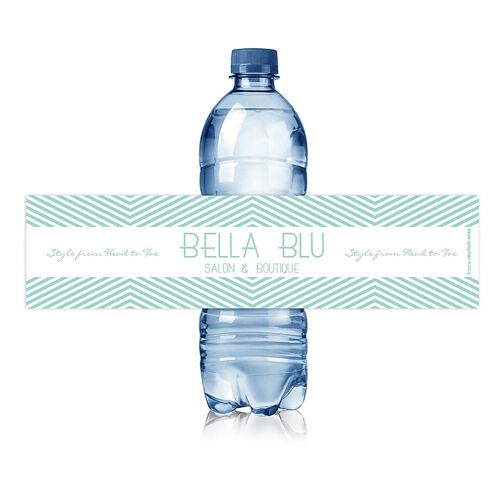 1-Color Water Bottle Label, Rectangle 2" x 8" , qty 1000/RL