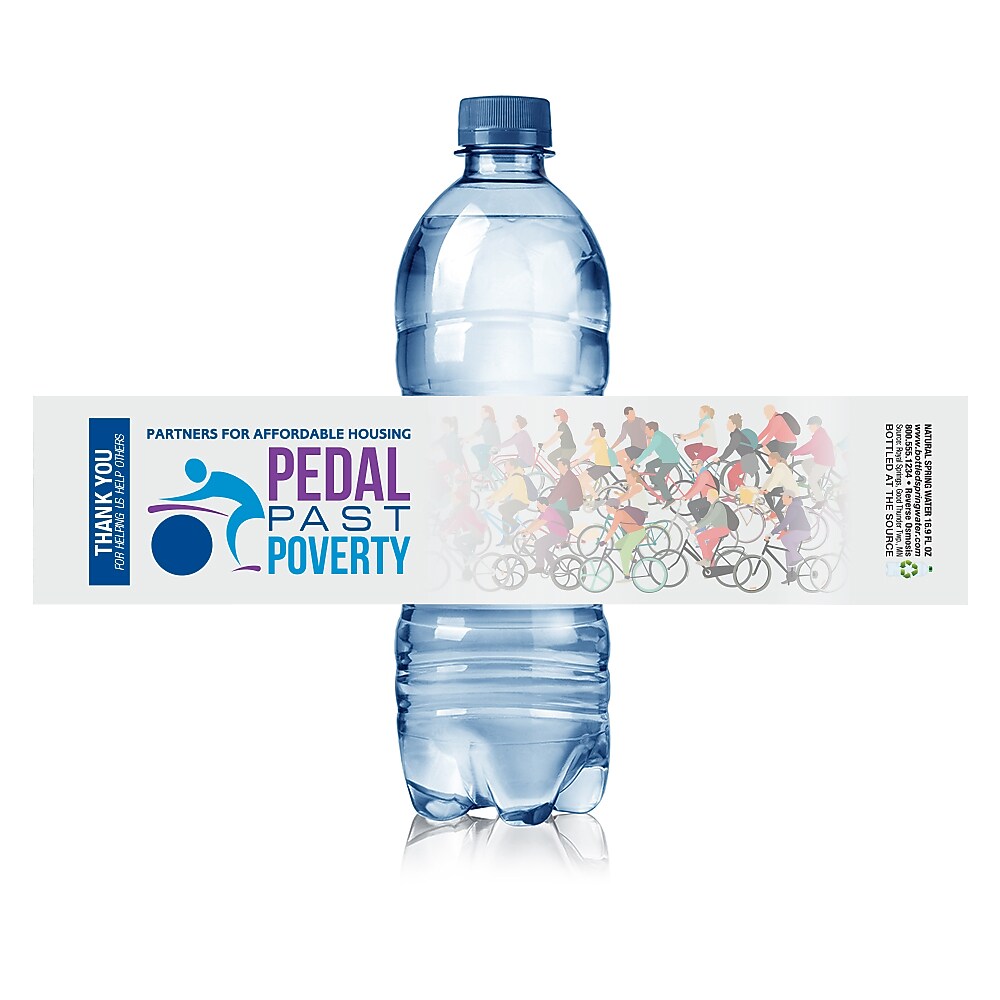 Full Color Water Bottle Label, Rectangle 1 3/4" x 8 1/4" , qty 500/RL
