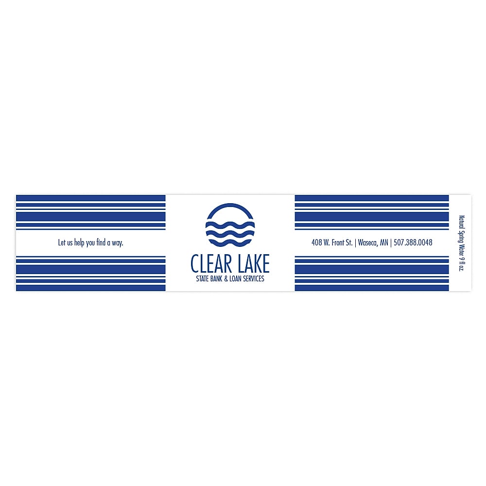 1-Color Water Bottle Label, Rectangle 1 3/4" x 8 1/4" , qty 250/RL