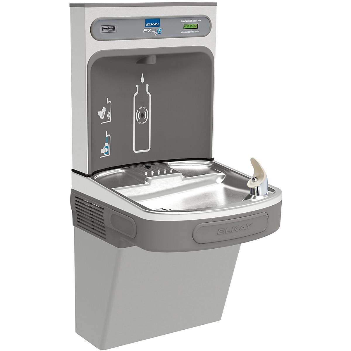 Elkay EZH2O Bottle Filling Station with Single ADA Cooler, Non-Filtered 8 GPH Light Gray (EZS8WSLK)